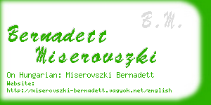 bernadett miserovszki business card